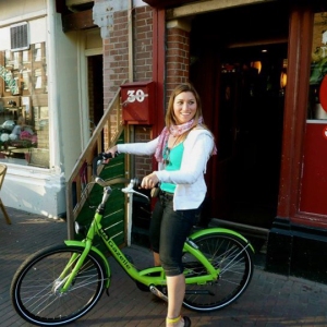 Amanda on Bike in Amsterdam
